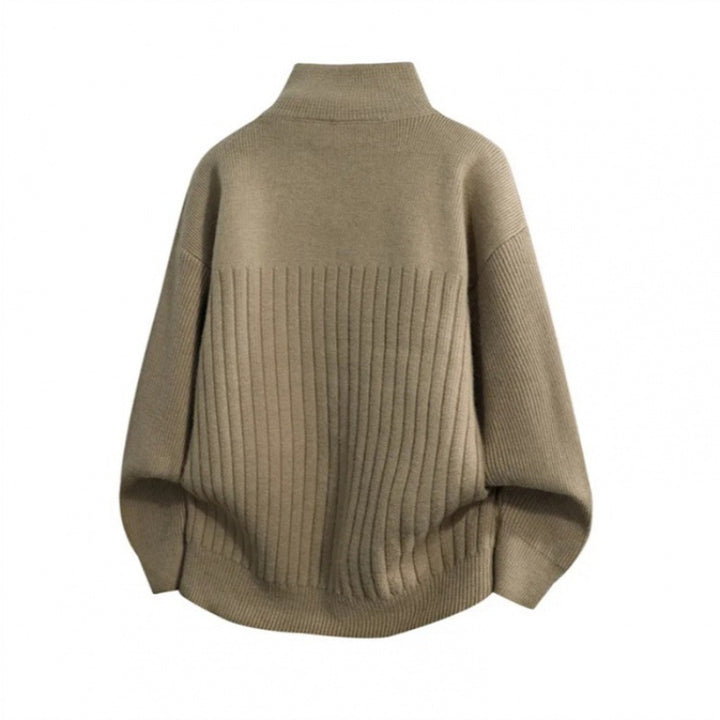 Herren modische Strickjacke mit hohem Kragen und strukturiertem Design Echoarchiv