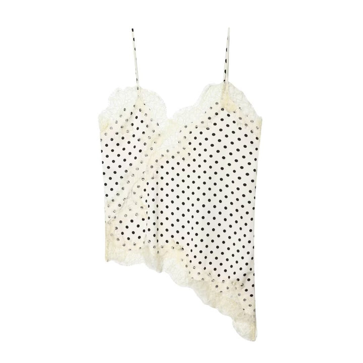 Damen-Spitzen-Camisole mit asymmetrischem Schnitt und eleganten Punkten Echo Archiv