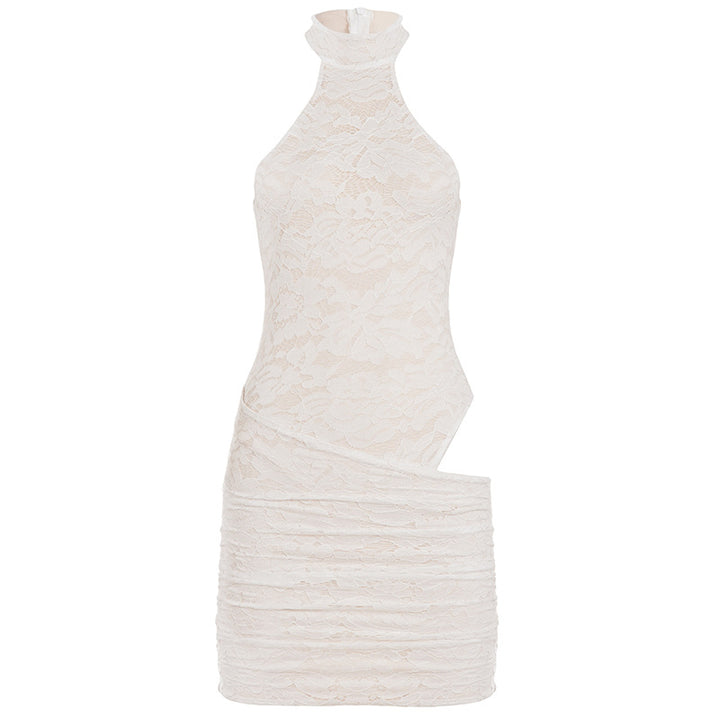 Damen Spitzen-Cocktailkleid mit schicker Halteroptik und elastischem Saum Echo Archiv