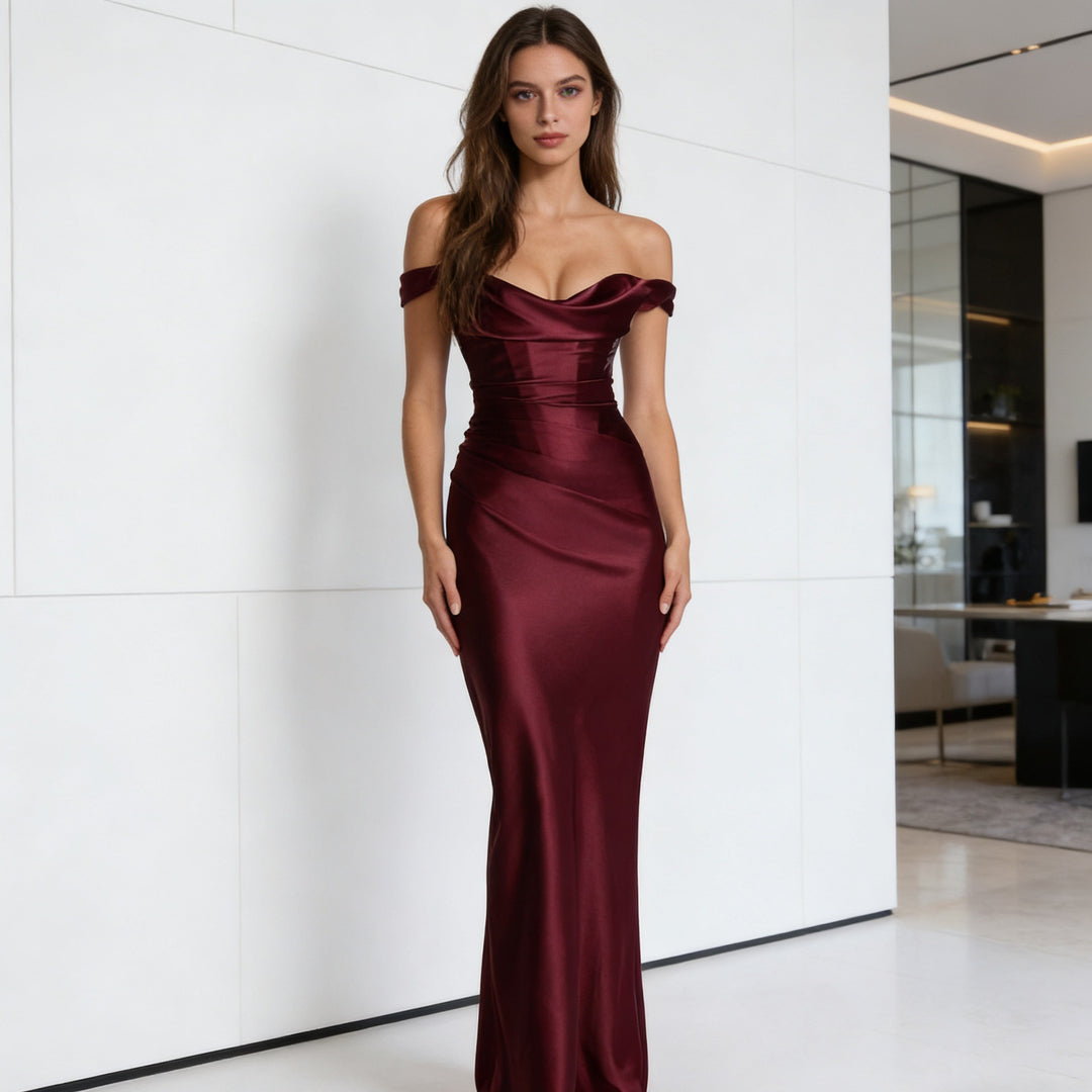 Damen Elegantes Abendkleid mit luxuriösem Drapierungsdetail und figurbetontem Schnitt Echo Archiv