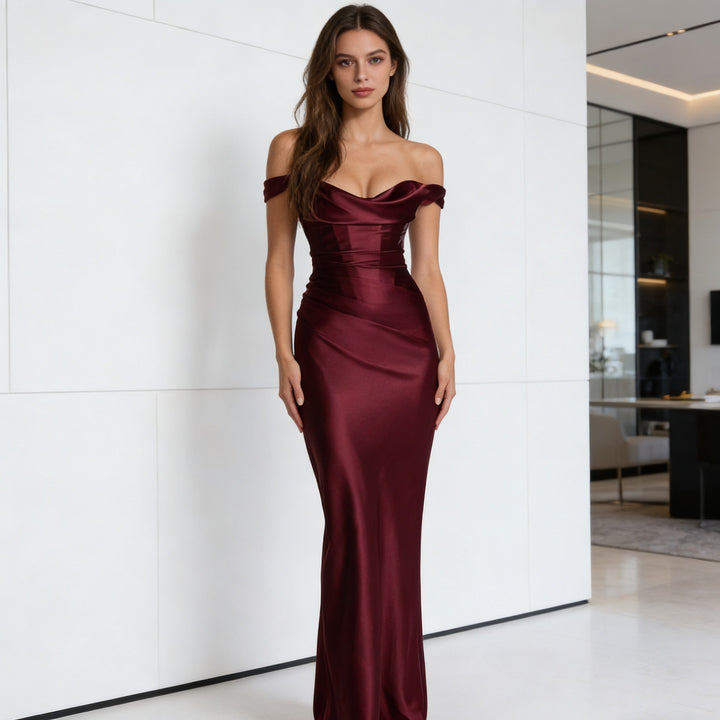 Damen Elegantes Abendkleid mit luxuriösem Drapierungsdetail und figurbetontem Schnitt Echo Archiv