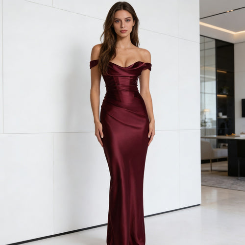 Damen Elegantes Abendkleid mit luxuriösem Drapierungsdetail und figurbetontem Schnitt Echo Archiv
