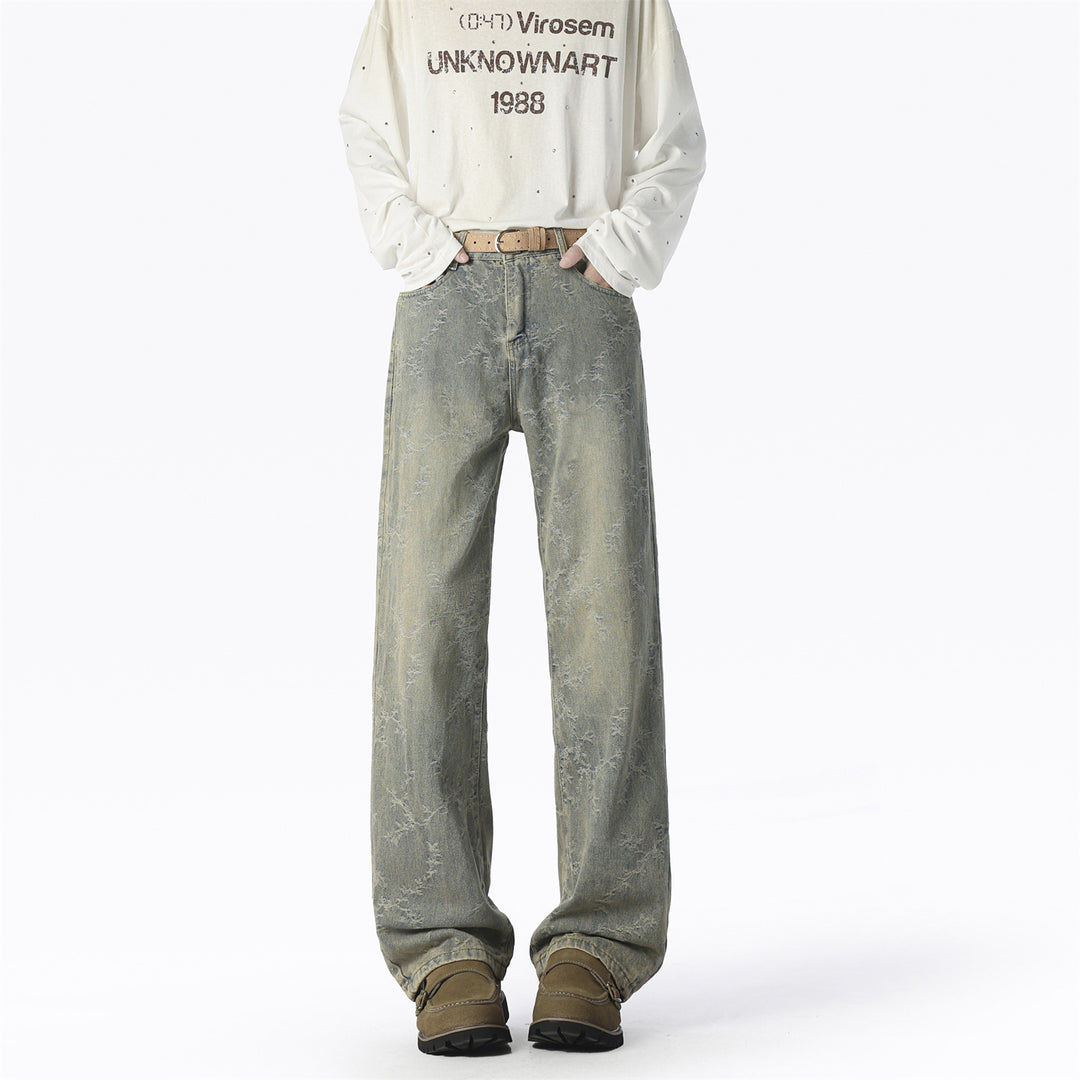 Herren Weite Jeans mit einzigartigem Muster und hohem Tragekomfort Echoarchiv