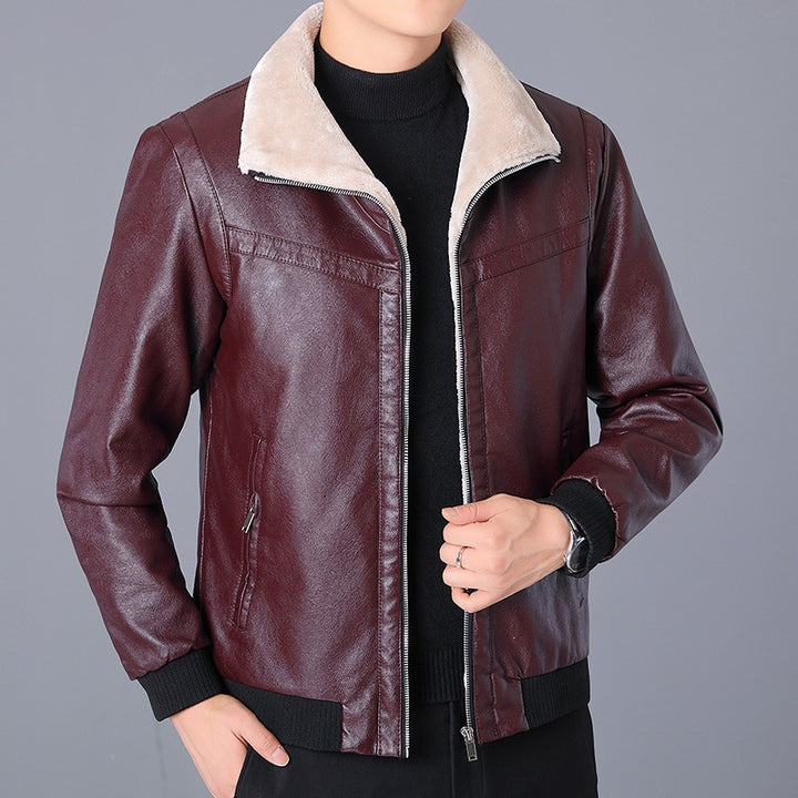 Herren Kunstlederjacke mit Teddyfutter Echo Archiv 1787738674