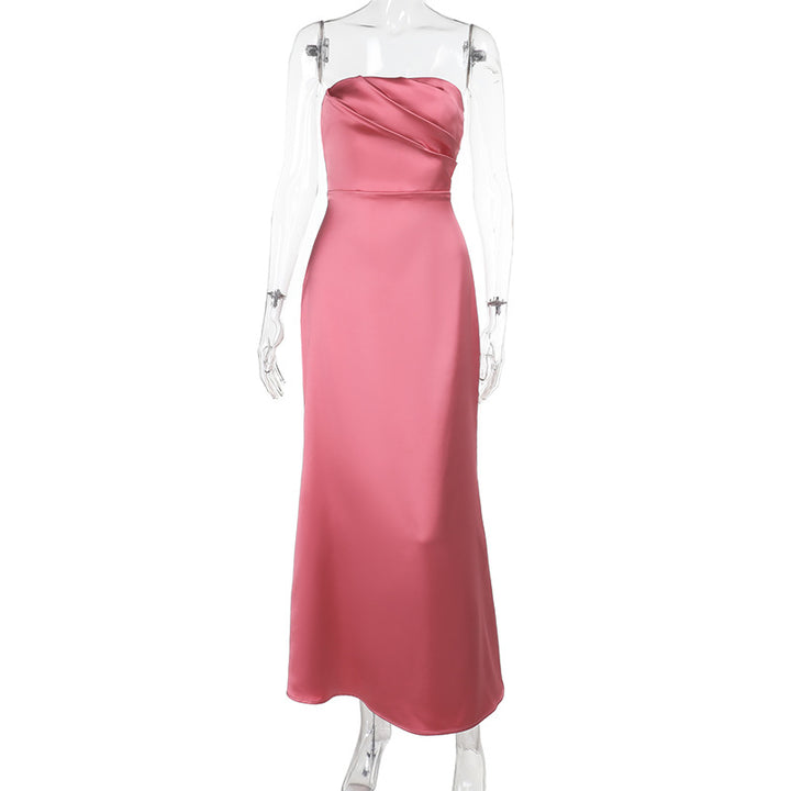 Damen Elegantes Satin-Maxikleid mit figurformendem Schnitt Echo Archiv