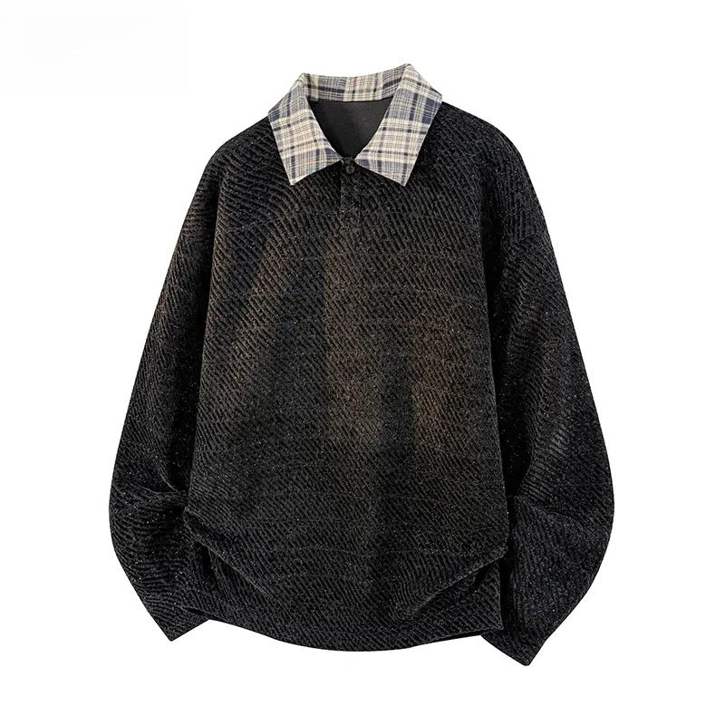 Damen Lässiger Oversize-Hemd-Pullover Echoarchiv