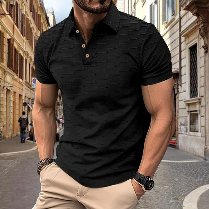 Herren modisches Poloshirt mit strukturiertem Design Echoarchiv