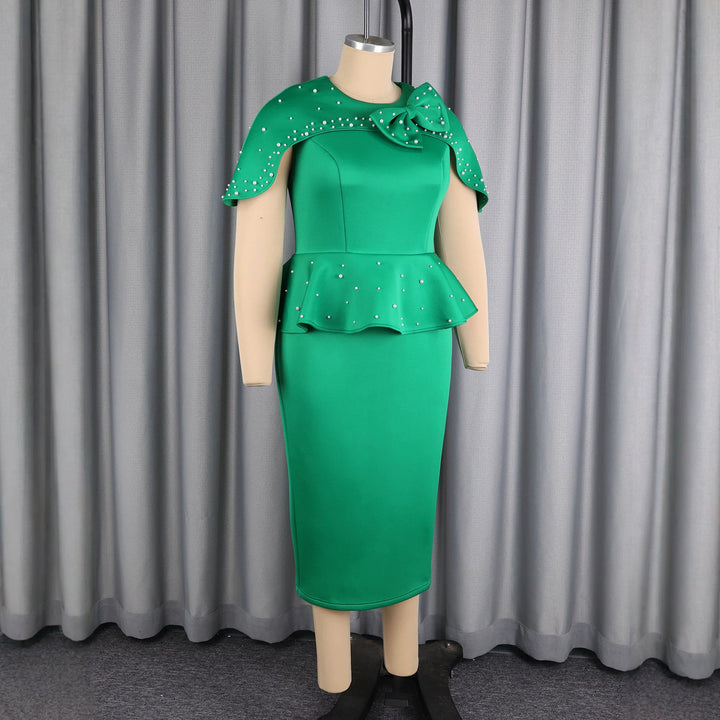 Damen Elegantes Cocktailkleid mit Taillenband und schicker Schößchen-Überwurf Echo Archiv