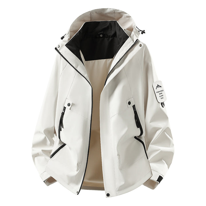 Herren Zwei-in-eins Wetterschutzjacke mit abnehmbarer Steppweste und verstellbarer Kapuze Echoarchiv