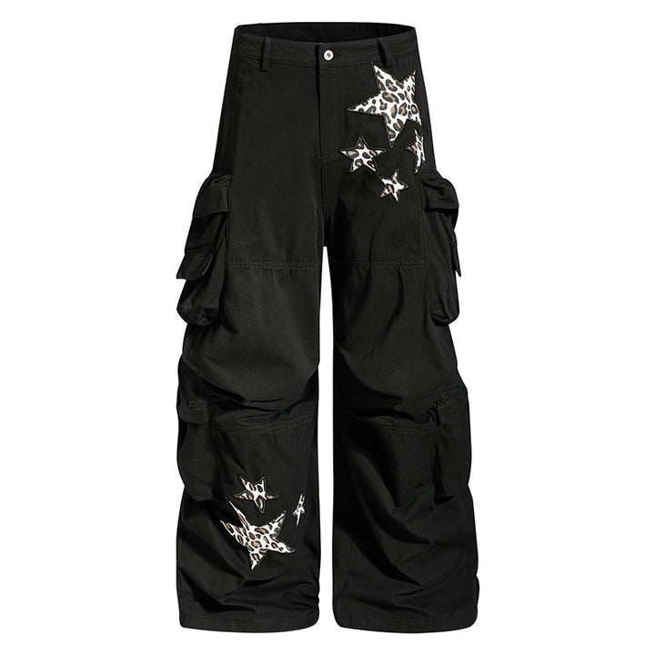 Damen weite Cargo-Culottehose mit Oversize-Taschen und Stern-Leo-Applikation Echoarchiv