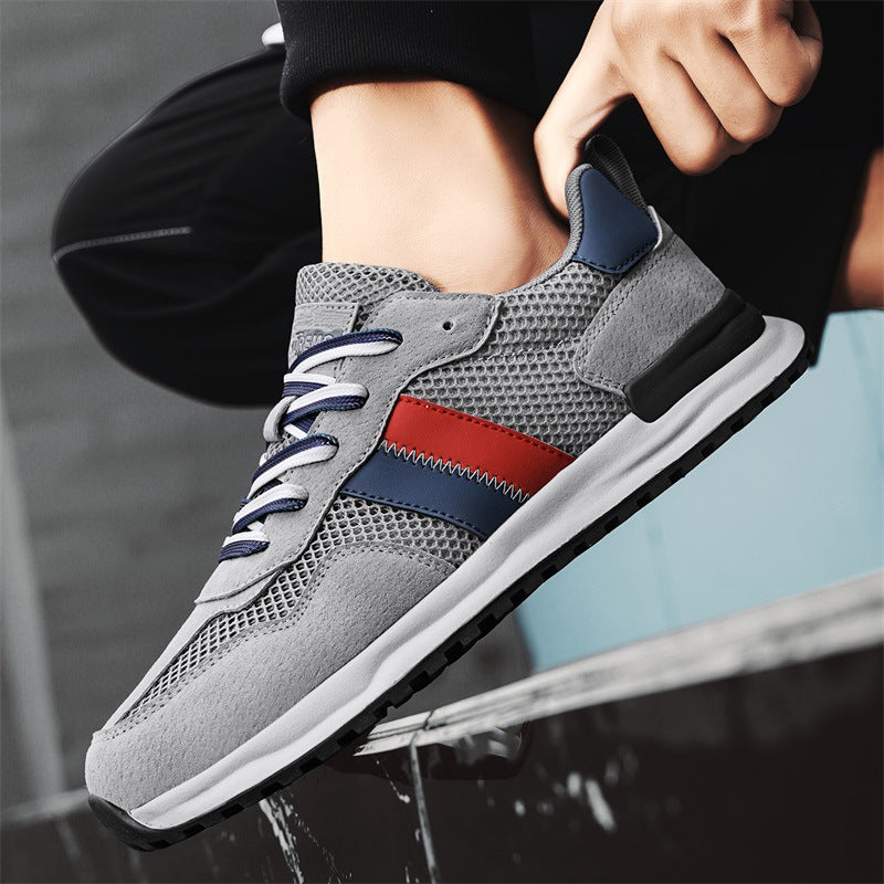 Herren Atmungsaktive Freizeit-Runner mit Mesh-Obermaterial, retro-inspiriertem Streifen-Detail und griffiger Gummilaufsohle – Tavélo