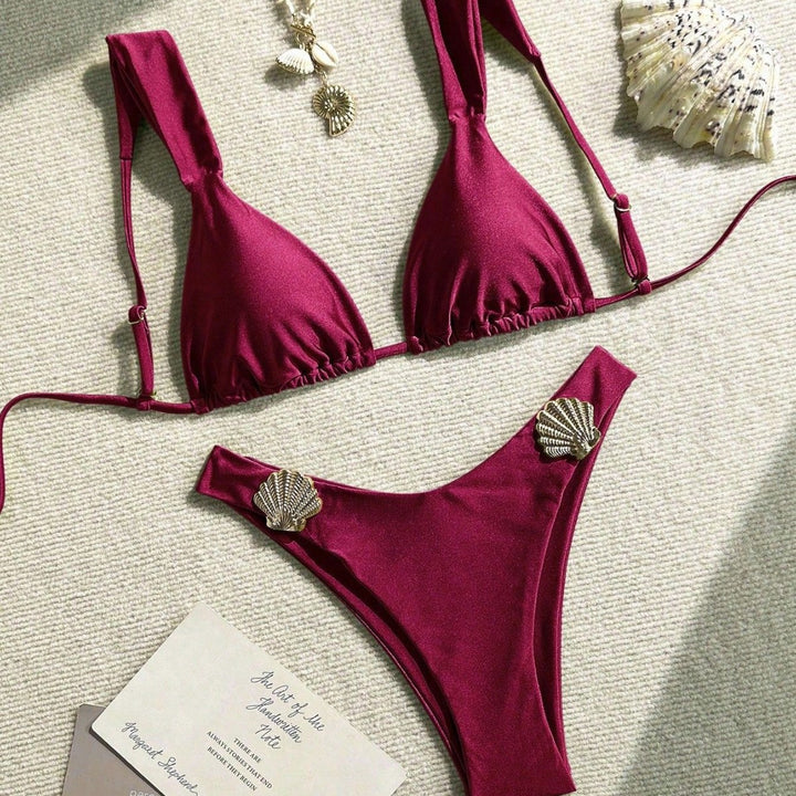 Damen Triangel-Bikini mit dekorativen Muschelverzierungen Echo Archiv
