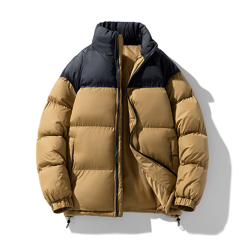 Herren gepolsterte Thermo-Daunenimitatjacke mit hohem Stehkragen und Kordelzug – Marzano