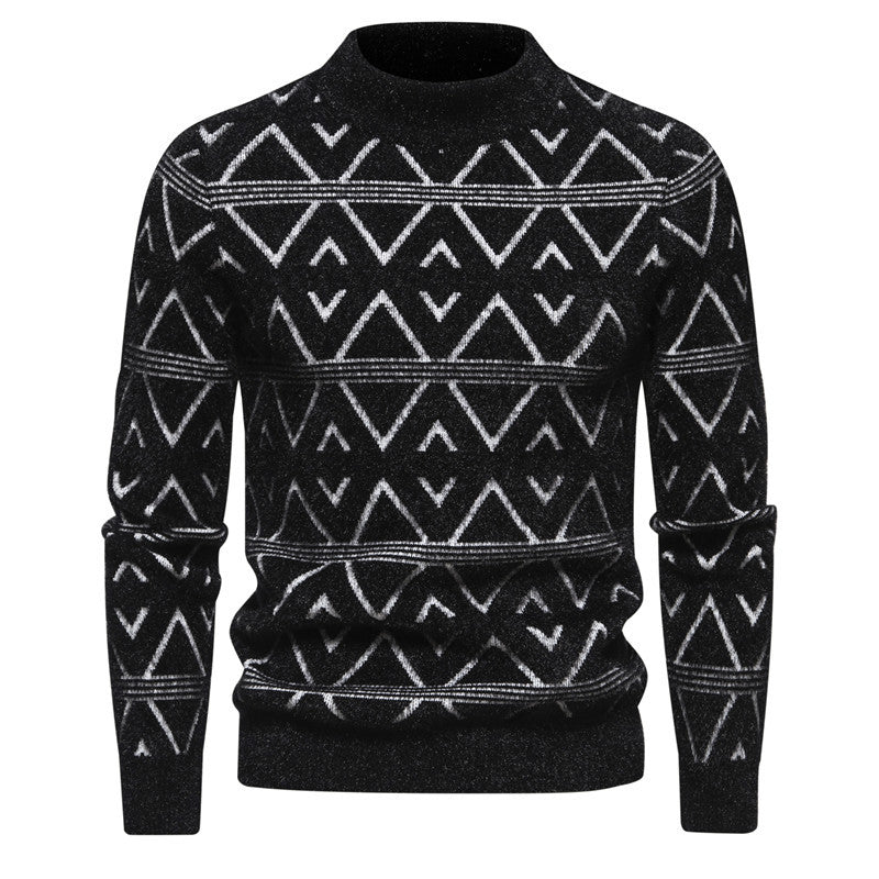 Herren Rollkragenpullover mit modernem Strukturdesign Echoarchiv