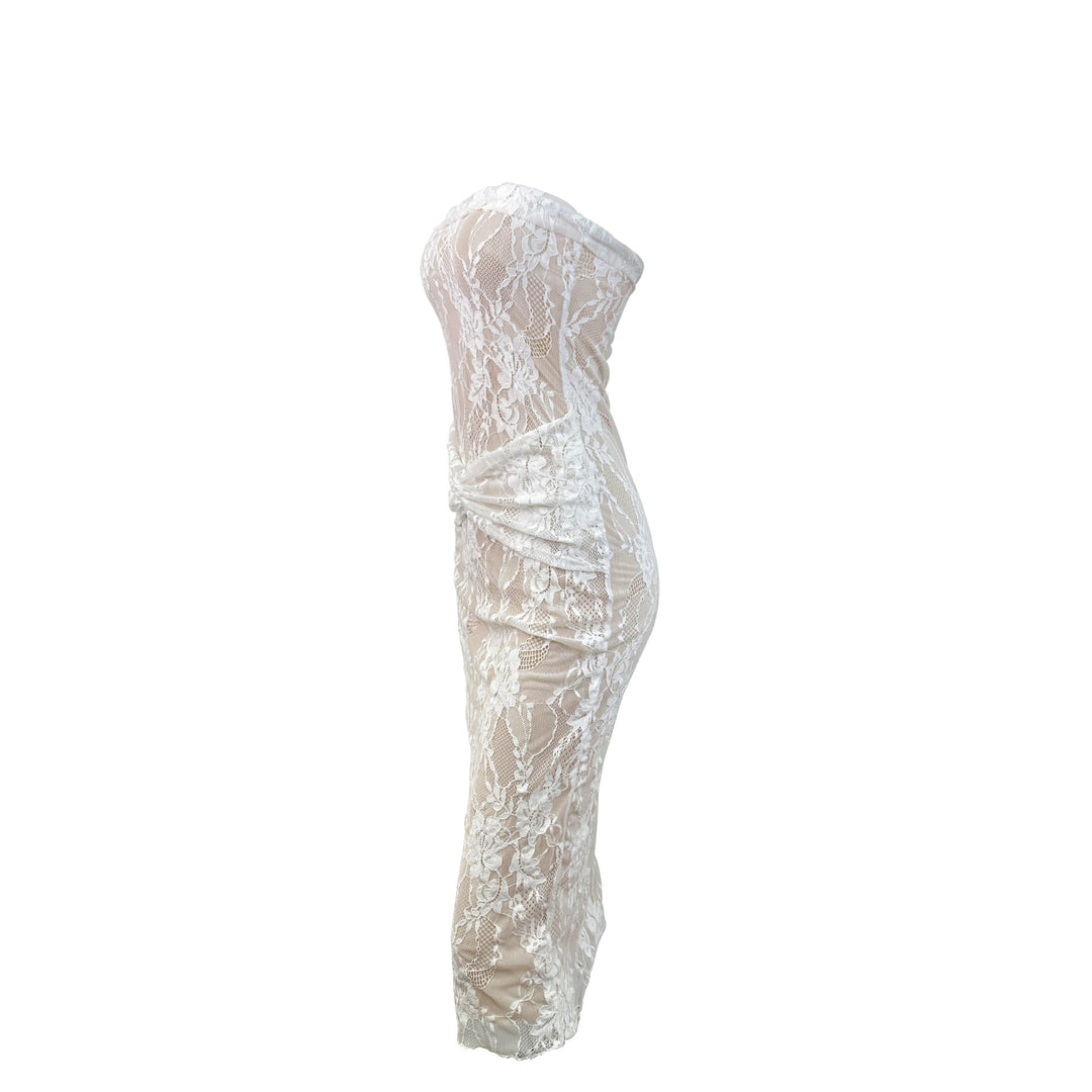 Damen Spitzenkleid mit figurformendem Design und elegantem Knotendetail Echo Archiv