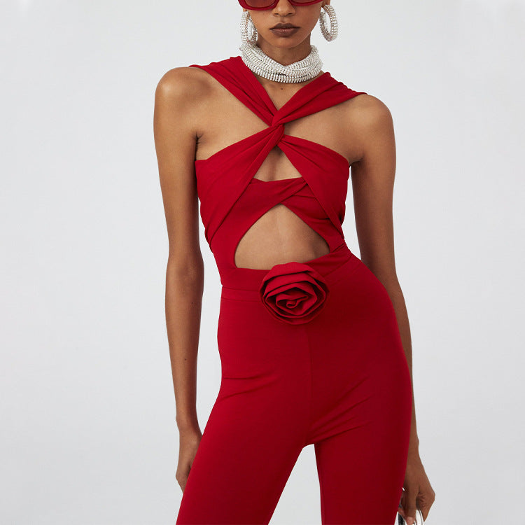 Damen Eleganter Rüschentop mit Blumenmotiven Echo Archiv