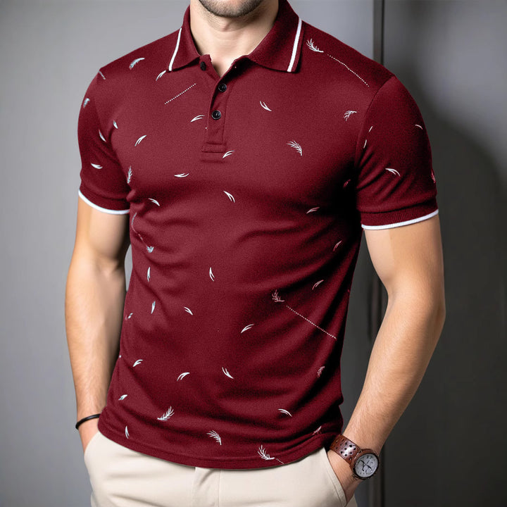 Herren Poloshirt mit modernem Druck und hochwertigem Baumwollmaterial Echoarchiv