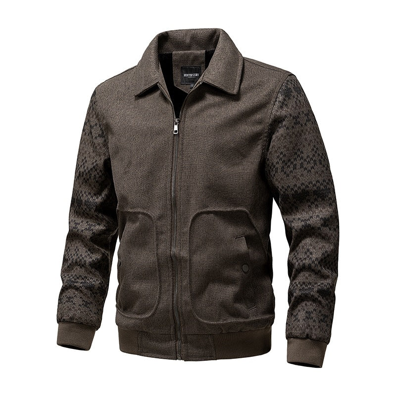 Herren Strick-Blousonjacke mit Reißverschluss, geripptem Saum & Norwegerärmeln Echoarchiv