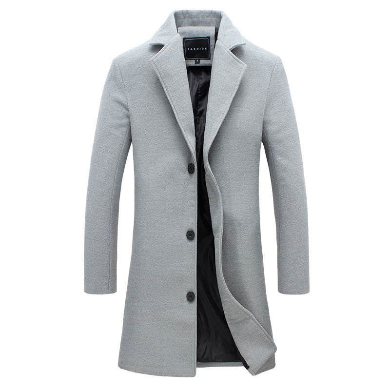Herren Eleganter Wollmantel mit Echoarchivrnem Schnitt und warmer Innenausstattung Echoarchiv