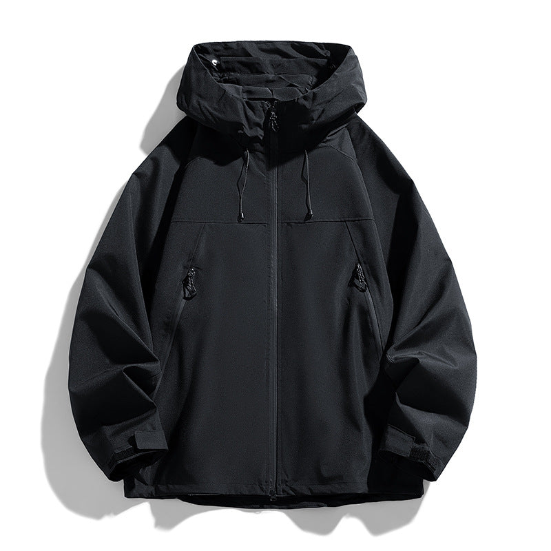 Herren Technische Kapuzen-Utilityjacke mit Kontrastpaneelen und wasserabweisender Membran Echo Archiv