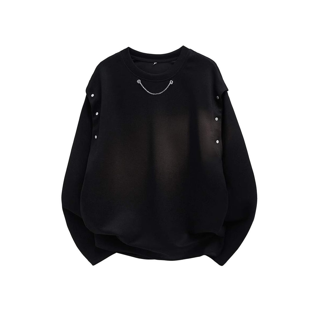 Damen Oversized Sweatshirt mit Ketten-Detail und Druckknopf-Ärmelöffnung Echo Archiv