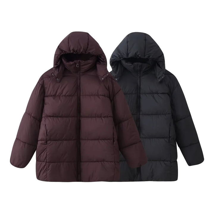 Damen nan oversized Steppjacke mit Kapuze und wärmender Thermofütterung Echo Archiv