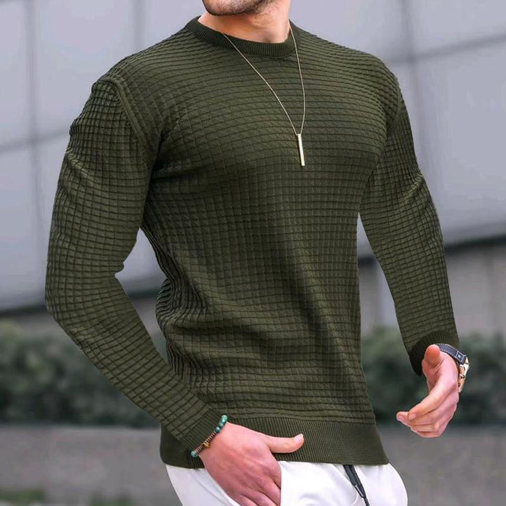 Herren modischer Pullover mit strukturiertem Strick Echoarchiv