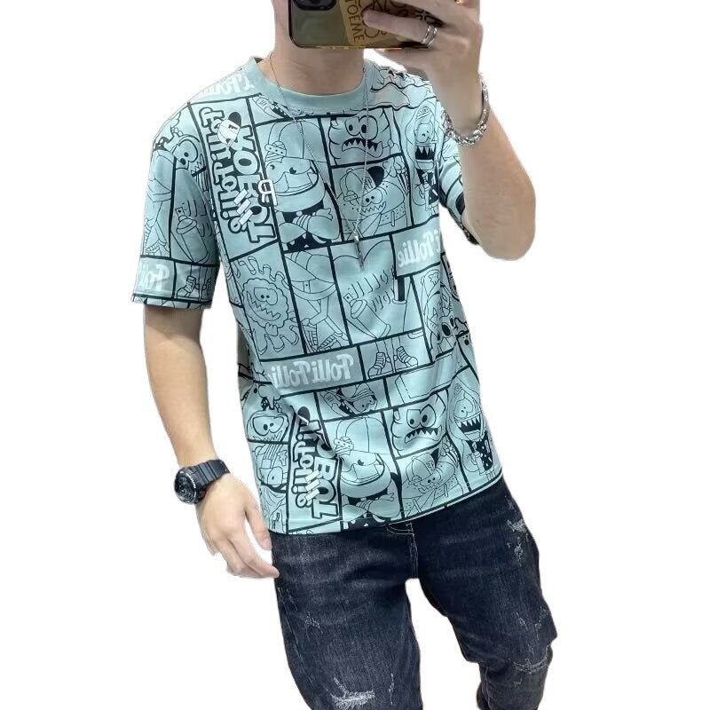 Herren lässiges T-Shirt mit kreativem Comic-Design Echoarchiv