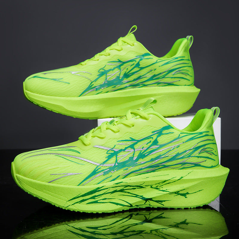 Unisex leichte Laufsneaker mit grafischem Splash-Print, atmungsaktivem Strickoberteil und gedämpfter Plateausohle – Tavélo