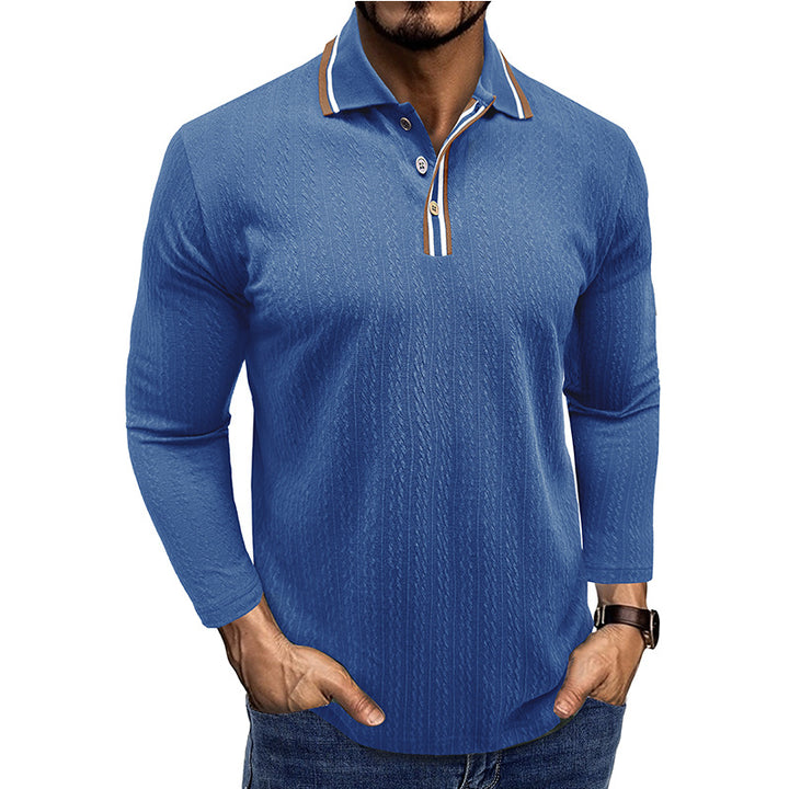 Herren Langarm-Polo mit eleganter Strickstruktur Echoarchiv