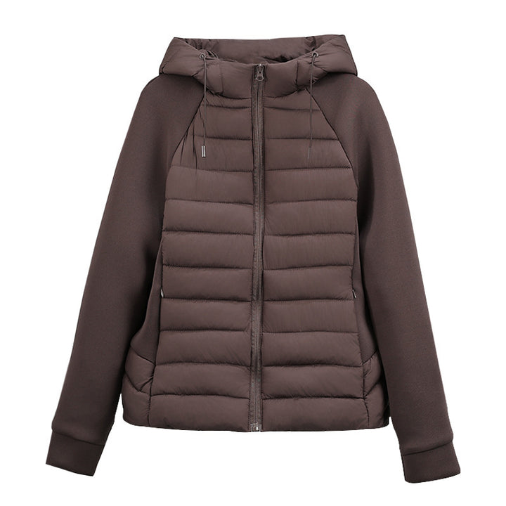Damen nan gesteppte Hybridjacke mit Kapuze, Softshell-Ärmeln und leichter Thermoisolierung Echo Archiv