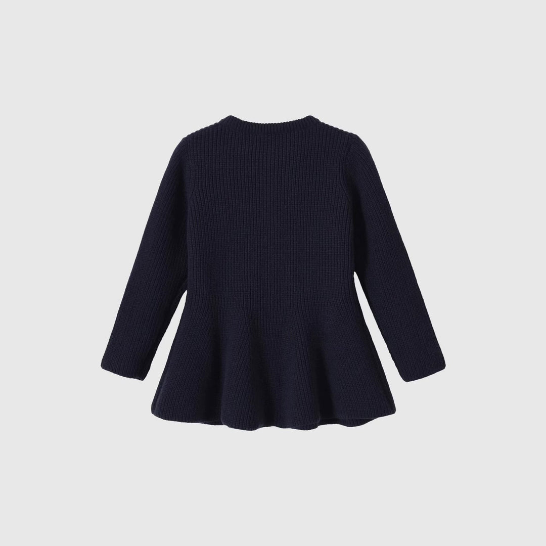 Damen Strickcardigan mit taillierter Schößchen‑Silhouette und goldenen Zierknöpfen Echo Archiv