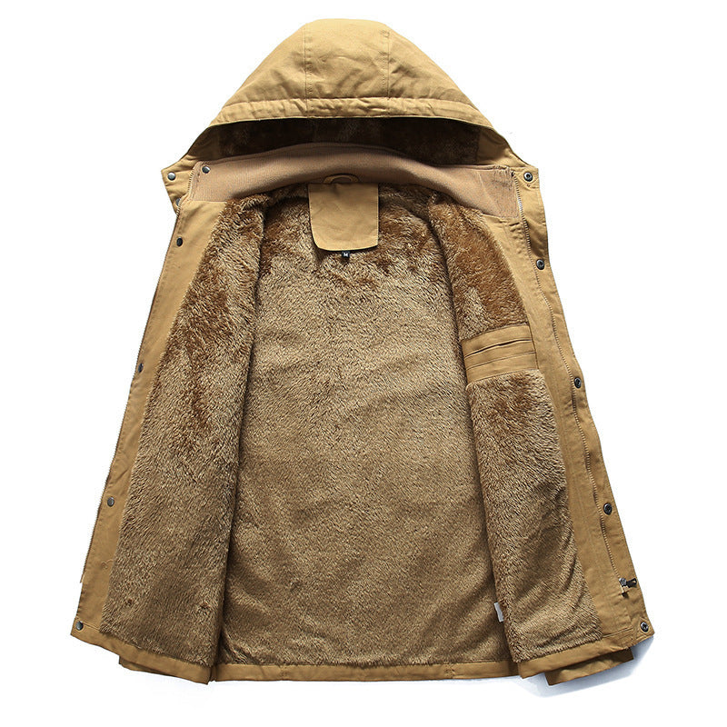 Herren Canvas-Fieldparka mit herausnehmbarer Teddy-Innenjacke, Kordelzug und Mehrfach-Taschen – Taviero