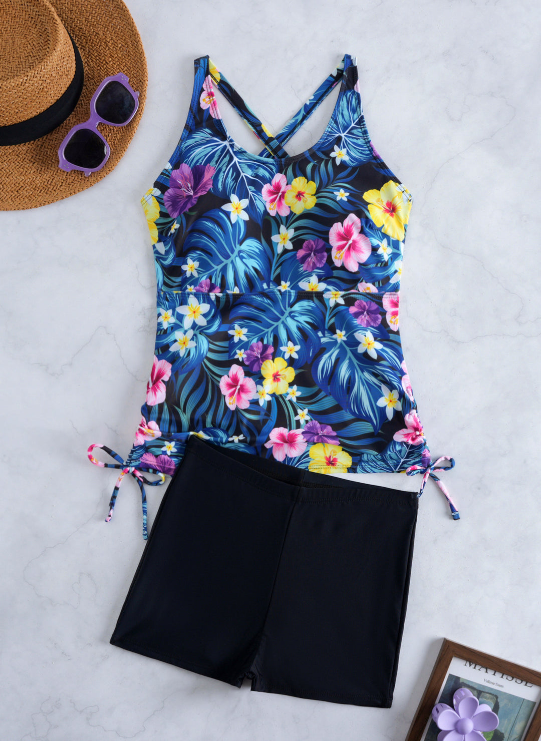 Damen Tankini-Set mit modischem Blumendesign und bequemen Shorts Echo Archiv
