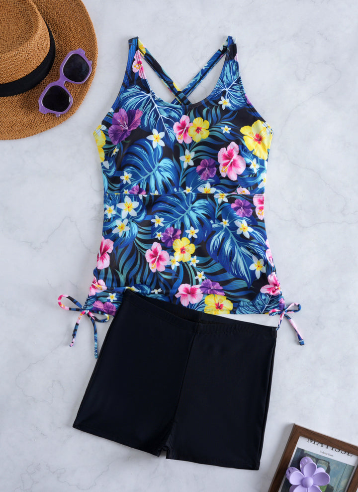 Damen Tankini-Set mit modischem Blumendesign und bequemen Shorts Echo Archiv