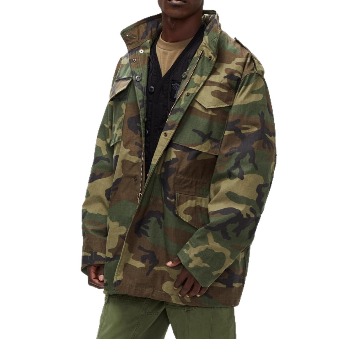 Herren multifunktionale Parkajacke mit praktischen Taschen und modernem Stehkragen Echoarchiv