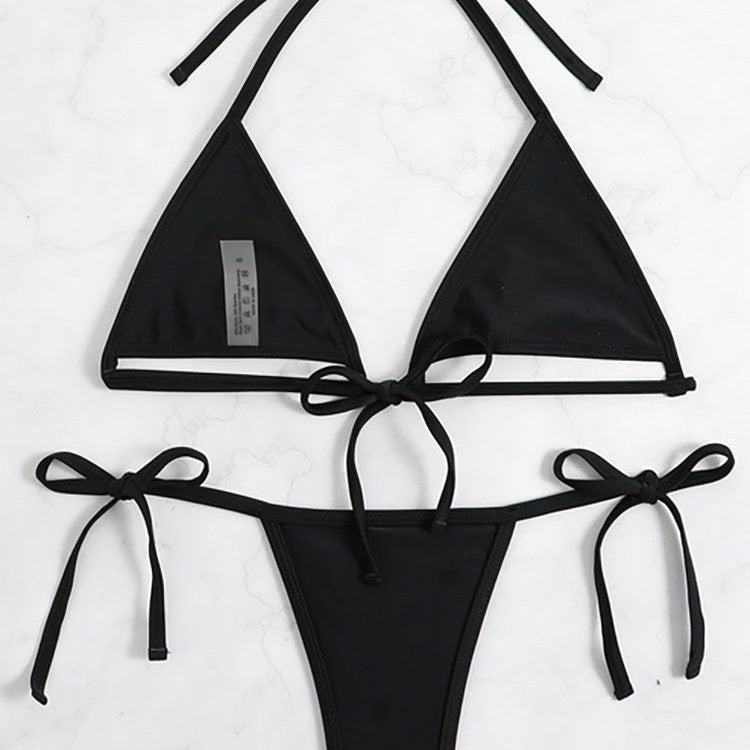 Damen Triangel-Bikini-Set mit geflochtenem Höschen und verstellbaren Trägern Echo Archiv