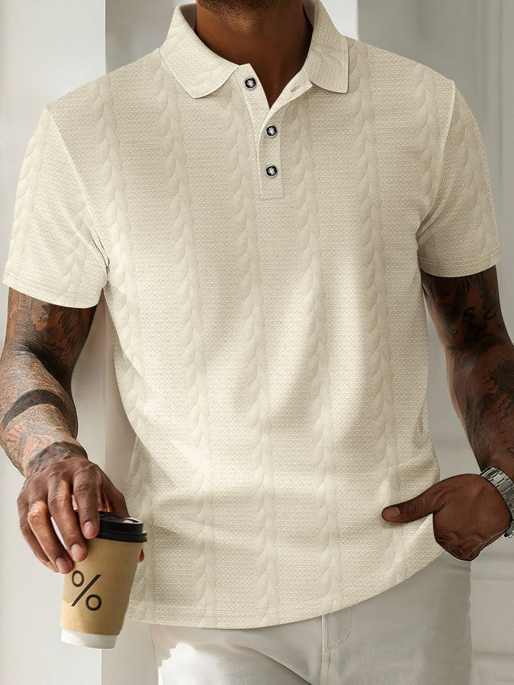 Herren Sportliches Poloshirt mit strukturiertem Muster Echoarchiv