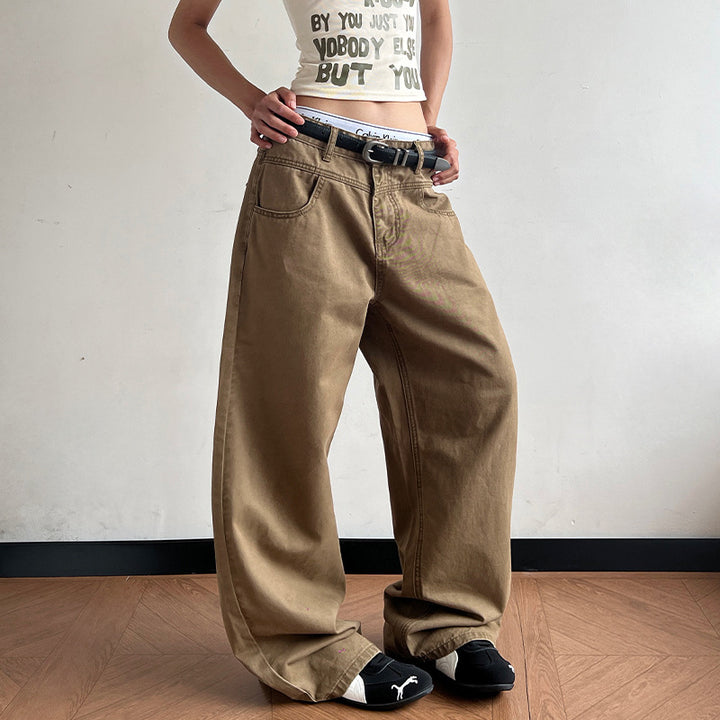 Damen Tiefsitzende Baggy-Denimhose mit ultraweitem Bein und relaxed-Fit Echo Archiv