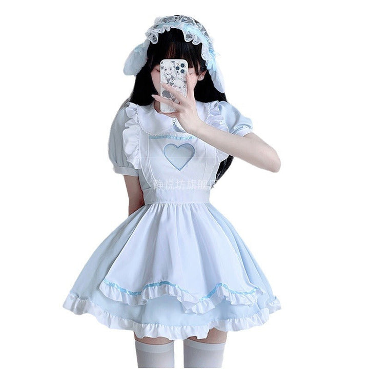Damen verspieltes Kostümkleid im Lolita-Stil mit Rüschendetails und Kräuseln Echo Archiv
