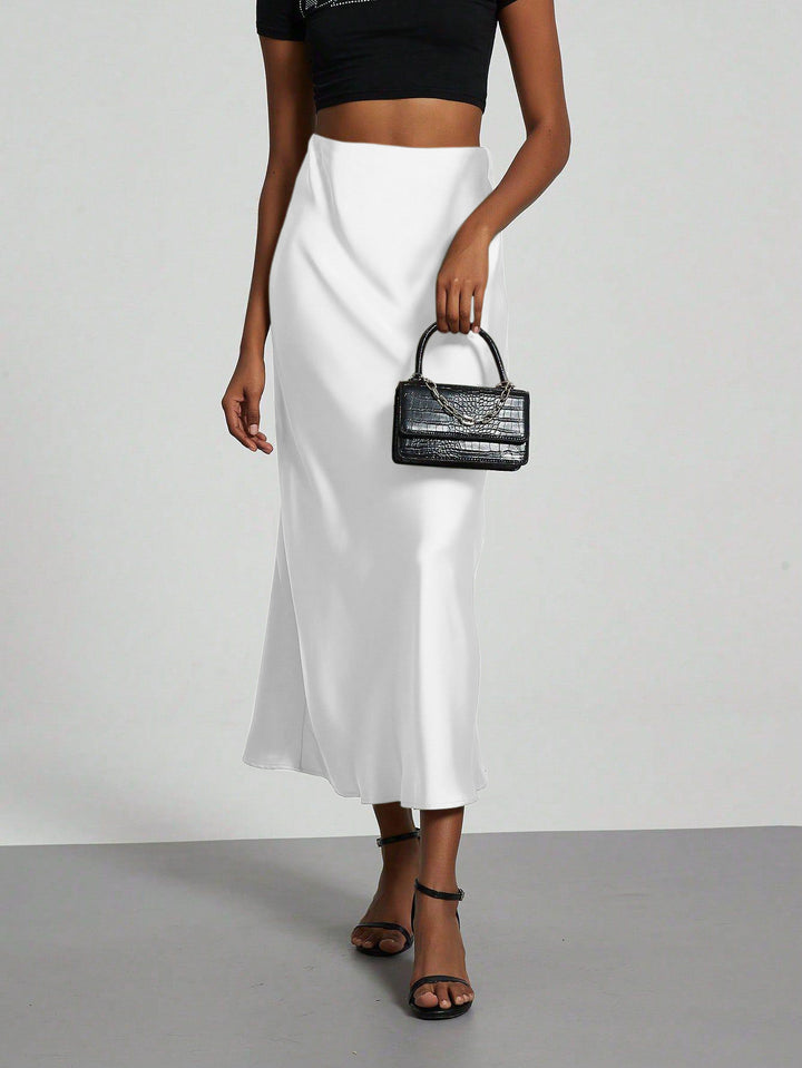 Damen Elegante und fließende Satin Maxiröcke Echo Archiv