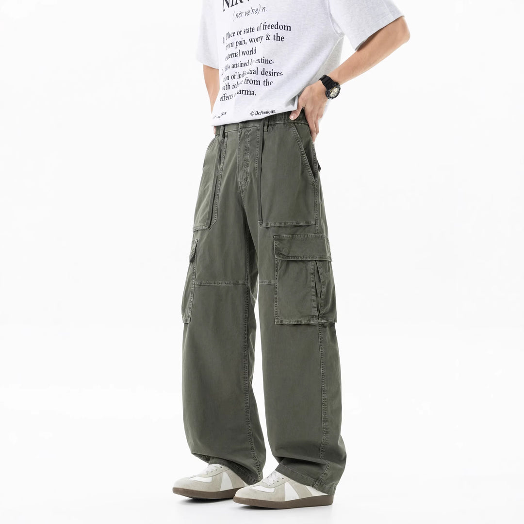 Herren Extraweite Utility-Cargo-Hose im Baggy‑Cut mit elastischem Bund und Mehrfachklappentaschen Echo Archiv