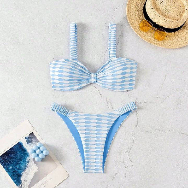 Damen Bandeau-Bikini mit einzigartigem Muster und verstellbaren Trägern Echo Archiv