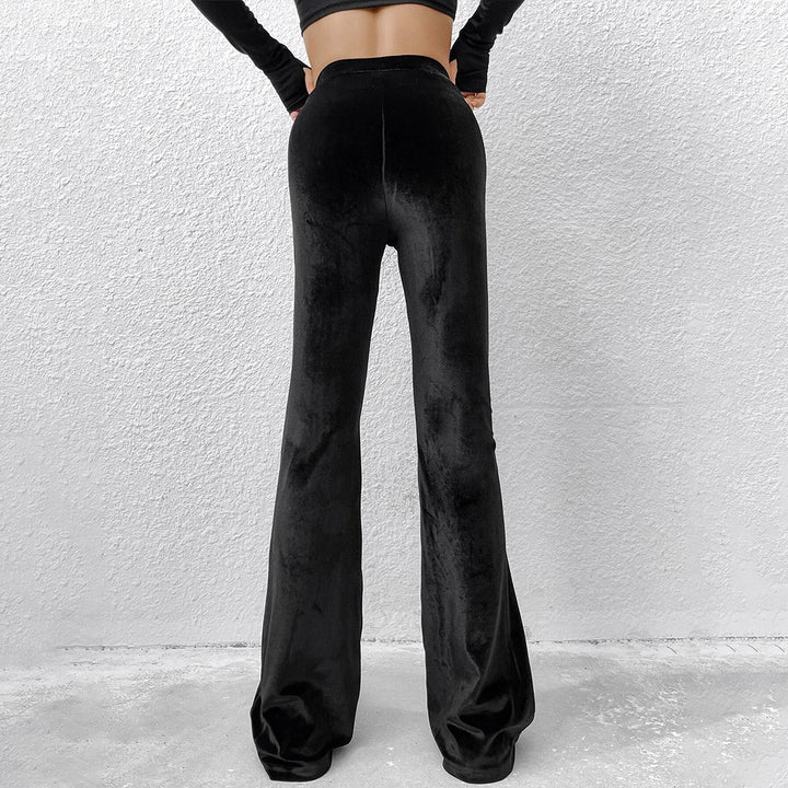 Damen samtige Highwaist‑Schlaghose mit weitem Bein und sculptender Passform – Avélisse