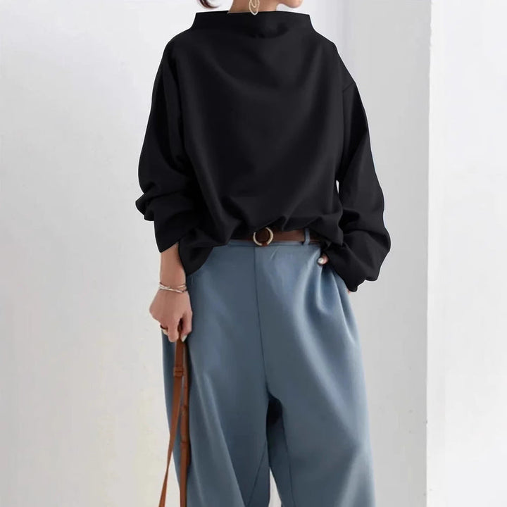Damen oversized Pullover mit speziellem Kragen und lässigem Schnitt Echoarchiv