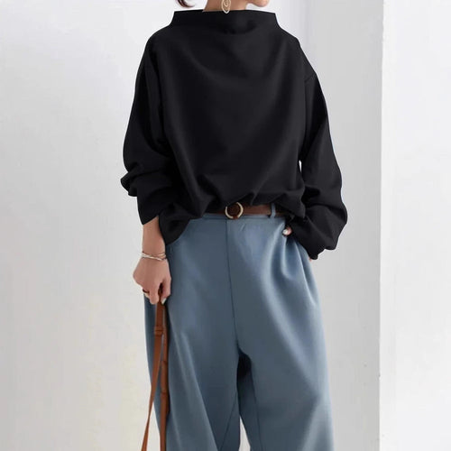 Damen oversized Pullover mit speziellem Kragen und lässigem Schnitt Echoarchiv