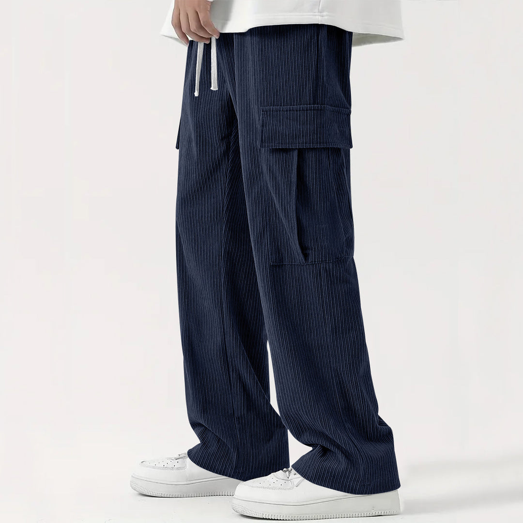 Herren lässige Cargo-Hose mit seitlichen Taschen und elastischem Bund Echoarchiv