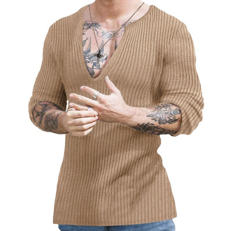 Herren V-Ausschnitt Strickpullover Echoarchiv