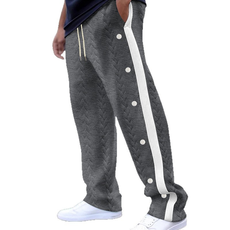 Herren Sportliche Chinohose mit seitlichen Druckknopfdetails und elastischem Bund Echoarchiv