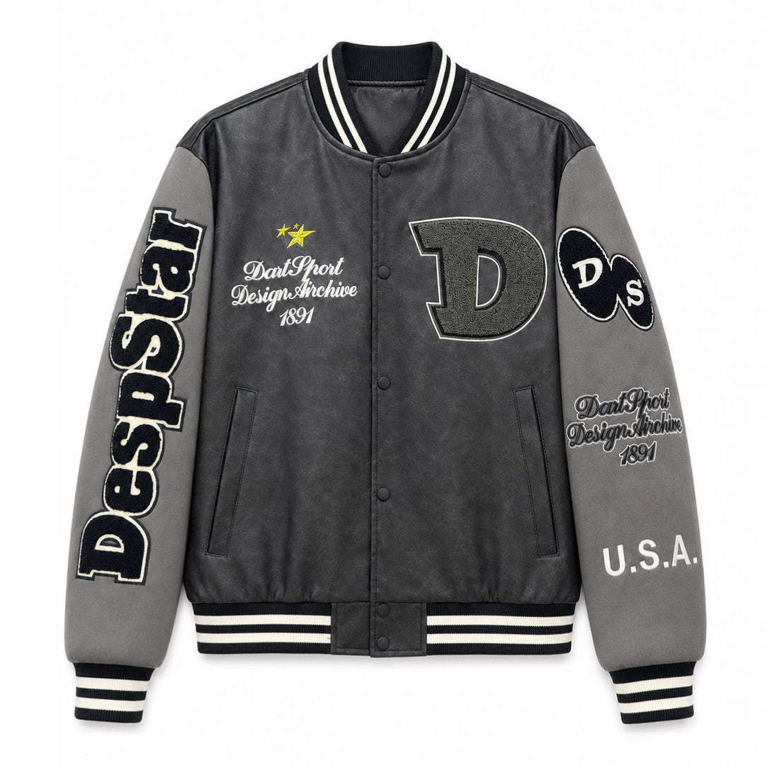 Herren Modische Bomberjacke mit gesticktem Design Echo Archiv